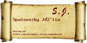Spalovszky Júlia névjegykártya
