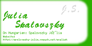 julia spalovszky business card